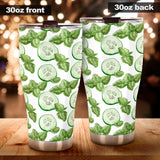 Sliced Cucumber Leaves Pattern Tumbler