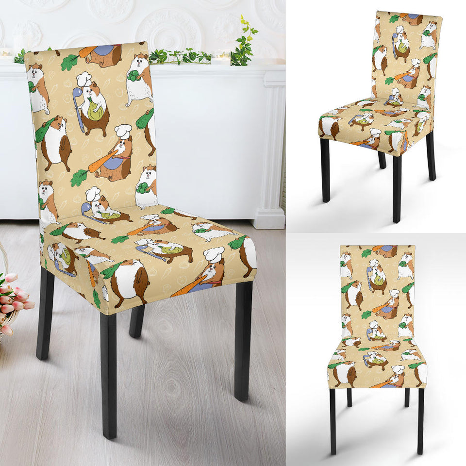 Guinea Pig Pattern Print Design 02 Dining Chair Slipcover