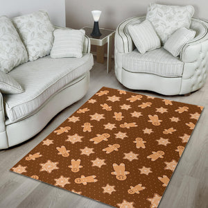 Christmas Gingerbread Cookie Pattern Area Rug