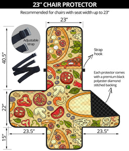 Pizza Pattern Background Chair Cover Protector