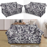 Snake Gray Pattern Loveseat Couch Slipcover