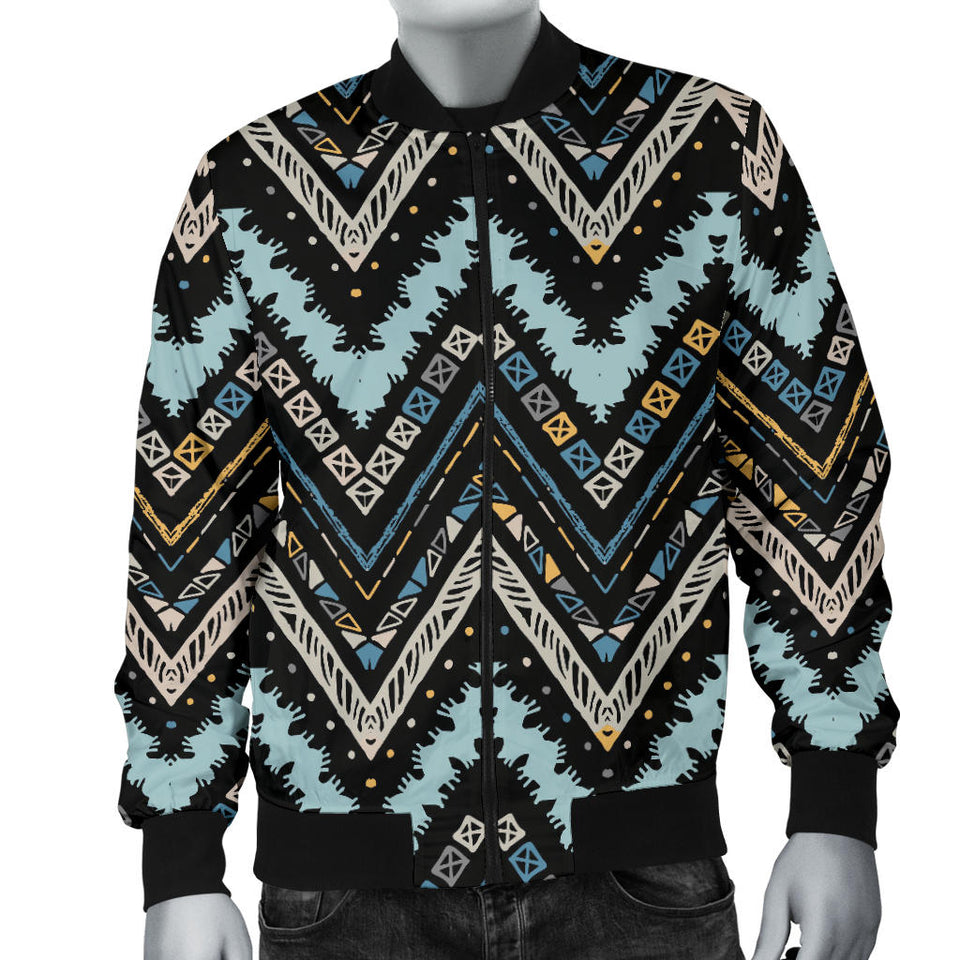 Zigzag Chevron African Afro Dashiki Adinkra Kente Men Bomber Jacket