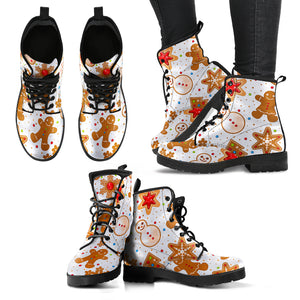 Christmas Cookie Pattern Leather Boots