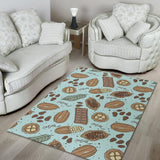 Hand Drawn Cocoa Pattern Area Rug