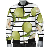 Guava Pattern Stripe background Men Bomber Jacket