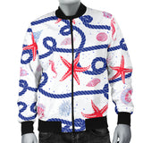 Starfish Shell Rope Pattern Men Bomber Jacket