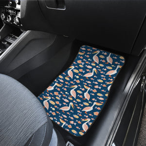 Pelican Pattern Print Design 01 Front and Back Car Mats