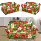 Strawberry Leaves Flower Pattern Loveseat Couch Slipcover