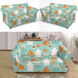 Windmill Pattern Theme Loveseat Couch Slipcover