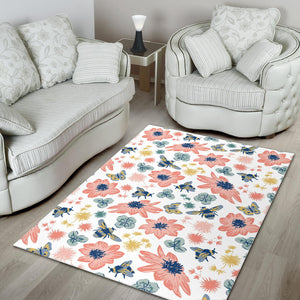 Hand Drawn Bee Pattern Area Rug