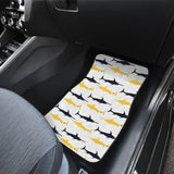 Swordfish Pattern Print Design 05 Front and Back Car Mats