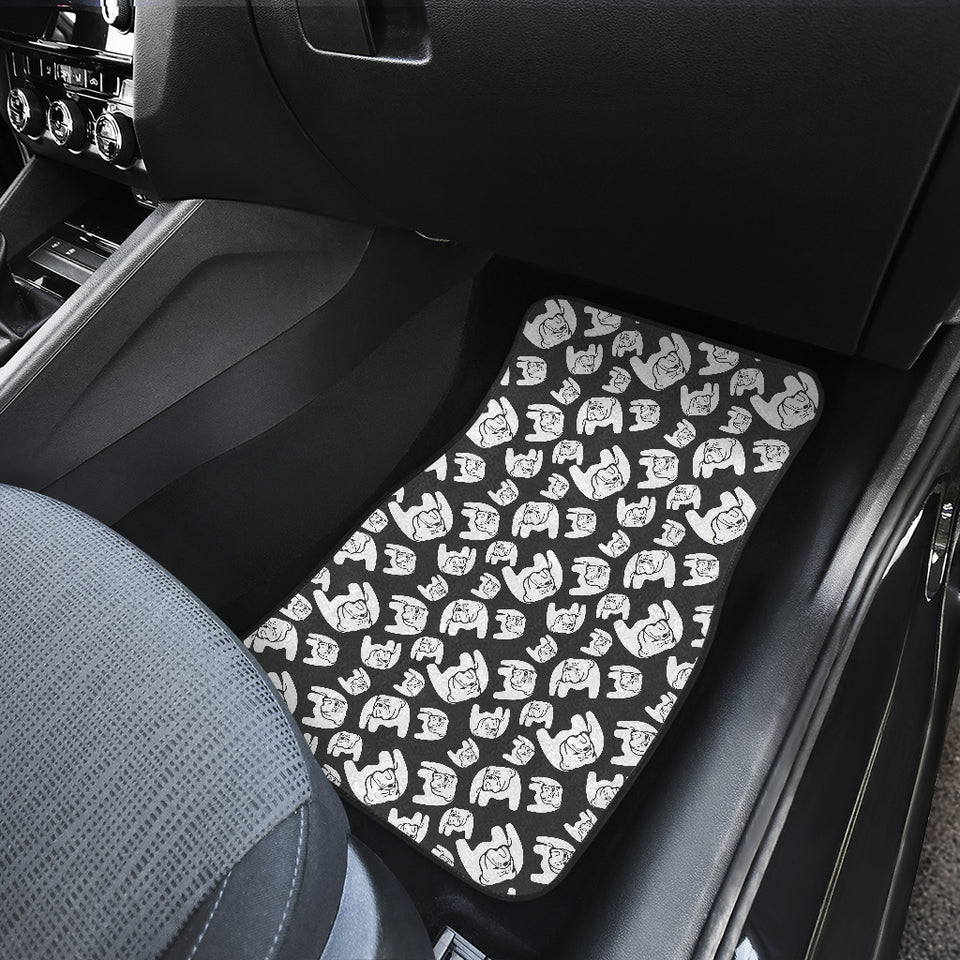 English Bulldog Pattern Print Design 02 Front Car Mats