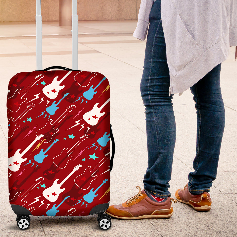 Electical Guitar Red Pattern Luggage Covers