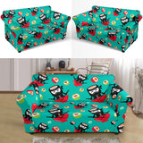 Ninja Sushi Pattern Loveseat Couch Slipcover