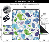 Whale Stripe Dot Pattern Sofa Cover Protector