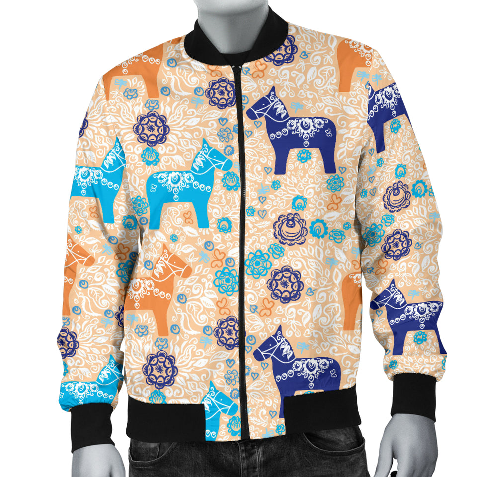 Cute Horse Pattern Men Bomber Jacket