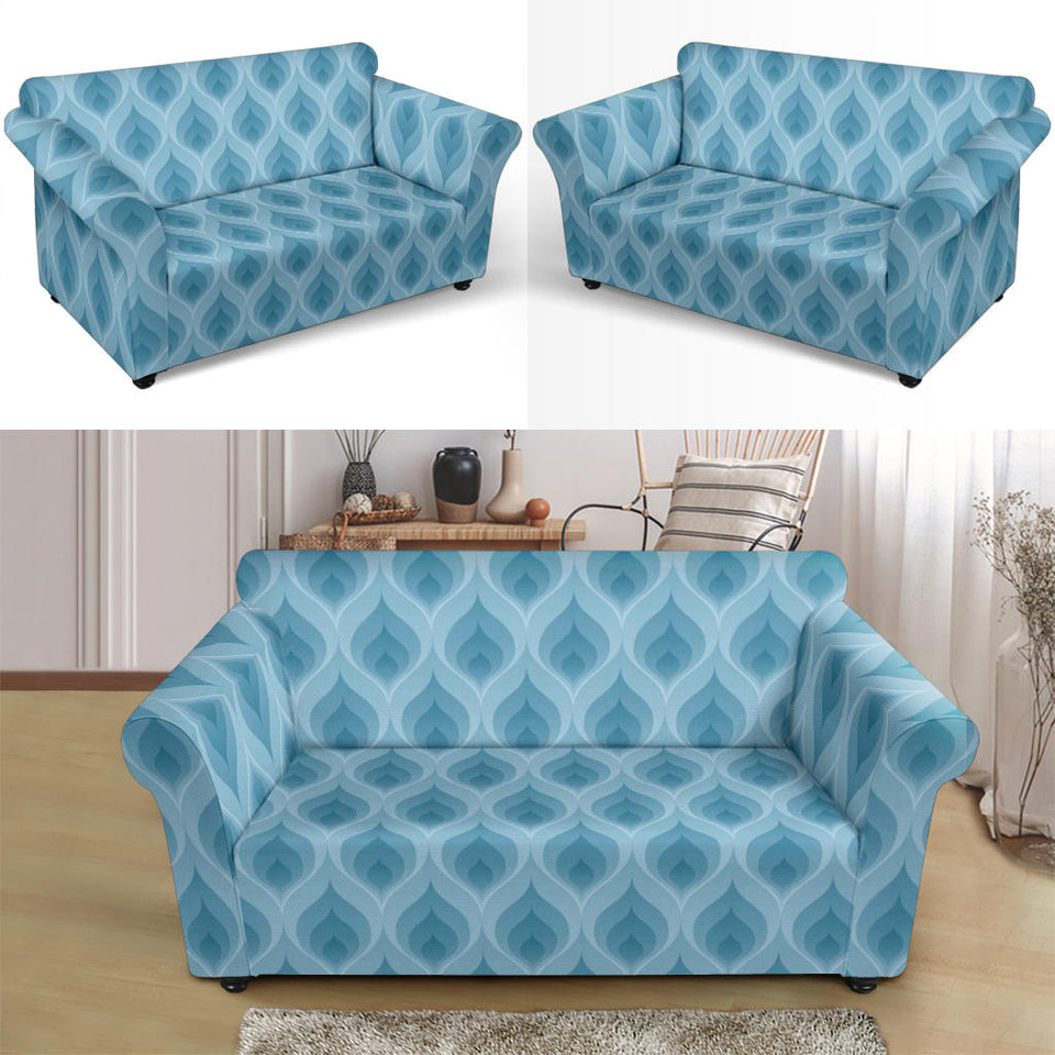 Blue Flame Fire Pattern Loveseat Couch Slipcover