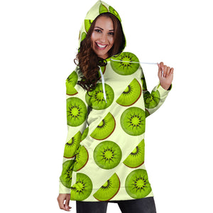 Kiwi Pattern Women Hoodie Dress