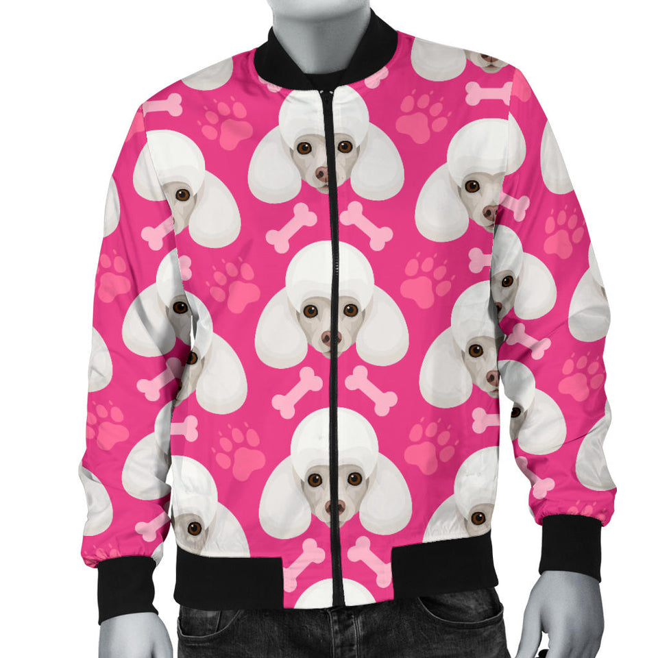 Poodle Pattern Pink background Men Bomber Jacket