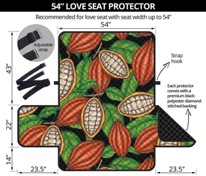 Cocoa Leaves Pattern Loveseat Couch Cover Protector