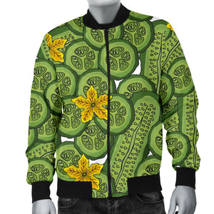 Cucumber Pattern Theme Men Bomber Jacket