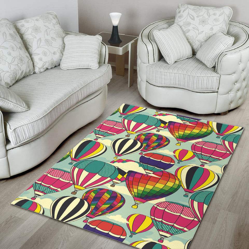 Hot Air Balloon Pattern Background Area Rug