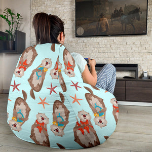 Otter Pattern Background Bean Bag Cover