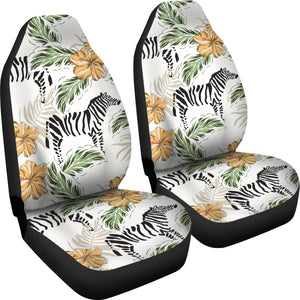 Zebra Hibiscus Pattern Universal Fit Car Seat Covers