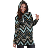 Zigzag Chevron African Afro Dashiki Adinkra Kente Women Hoodie Dress