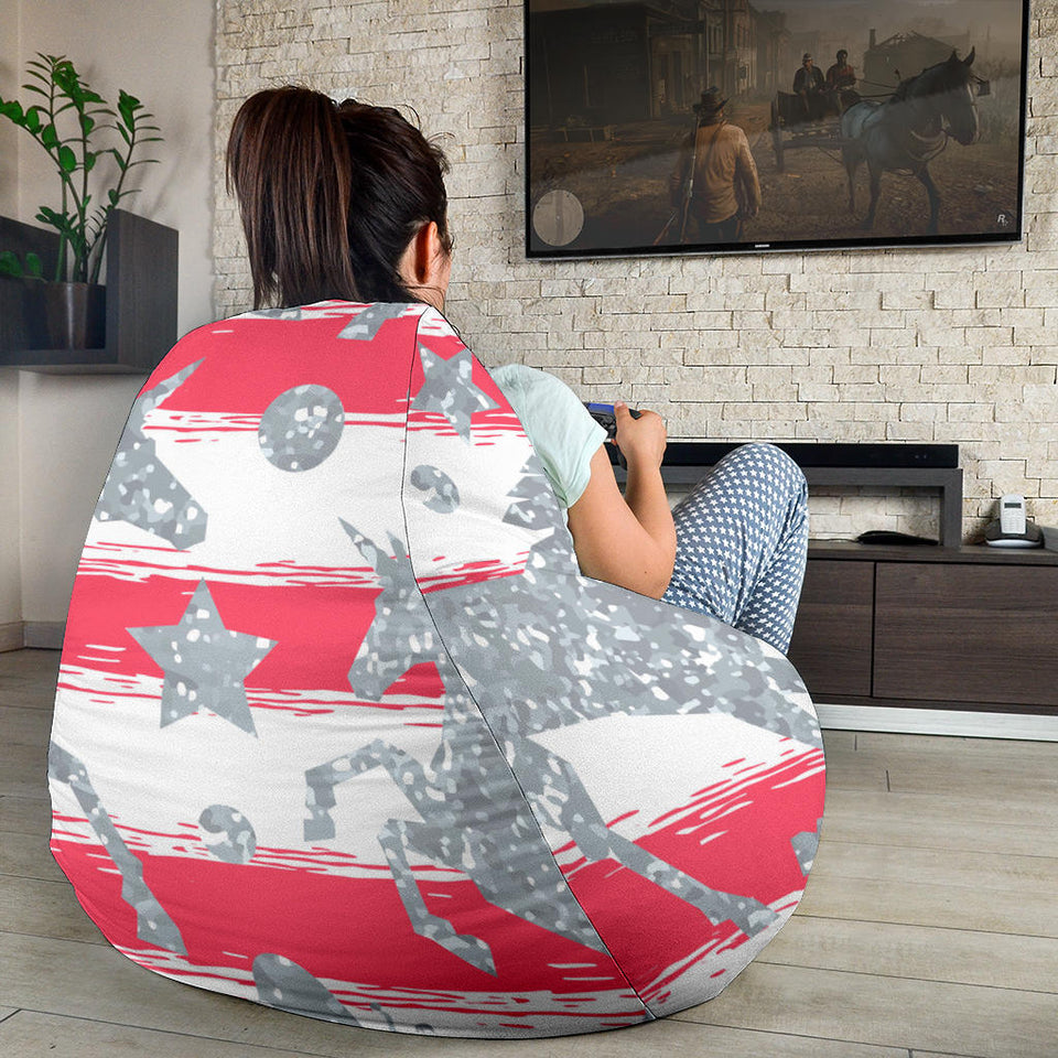 Unicorn Silver Pattern Bean Bag Cover