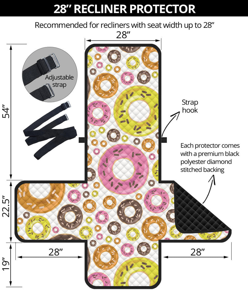 Colorful Donut Pattern Recliner Cover Protector