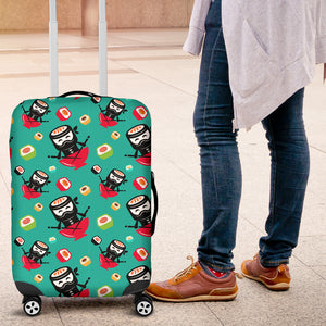 Ninja Sushi Pattern Luggage Covers