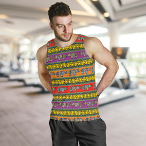 Rhino African Afro Dashiki Adinkra Kente Pattern Ethnic Motifs Men Tank Top