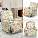 Teddy Bear Pattern Print Design 05 Recliner Chair Slipcover