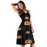 Sandwich Pattern Print Design 03 Sleeveless Midi Dress