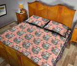 Raccoon Heart Pattern Quilt Bed Set