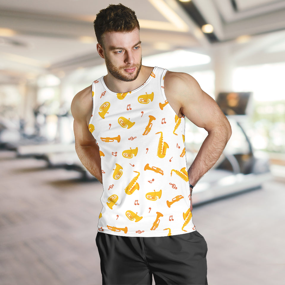 Saxophone Pattern Theme Men Tank Top