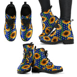 Sunflower Pokka Dot Pattern Leather Boots