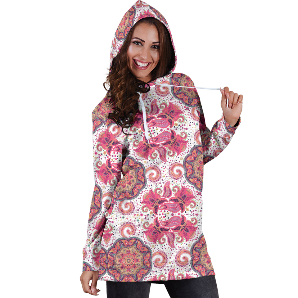 Indian Pattern Women Hoodie Dress