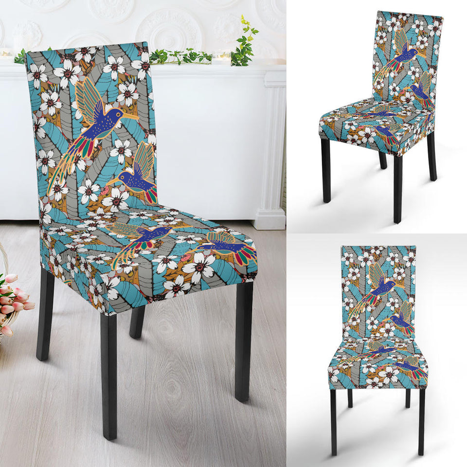 Hummingbird Pattern Print Design 02 Dining Chair Slipcover