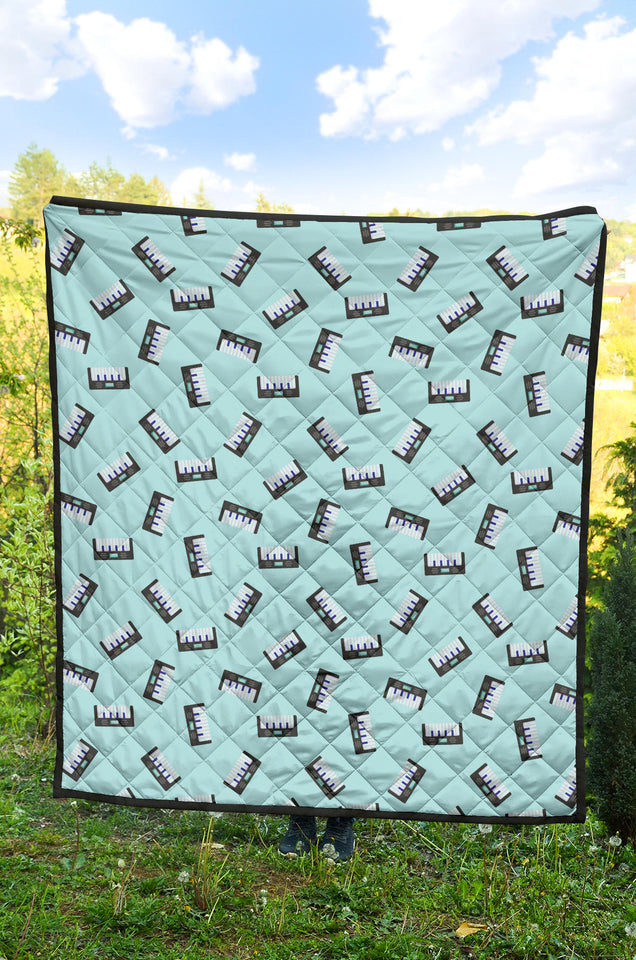 Piano Pattern Print Design 05 Premium Quilt