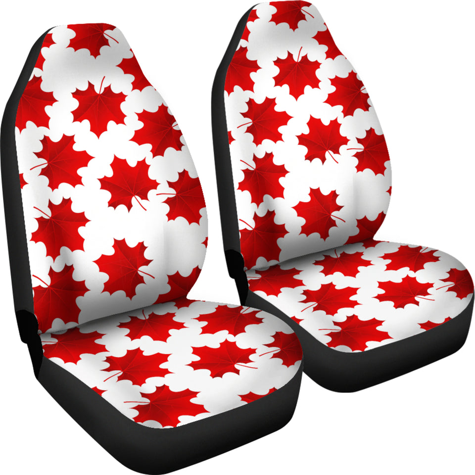Red Maple Leaves Pattern Universal Fit Car Seat Covers