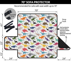 Colorful Dinosaur Pattern Sofa Cover Protector