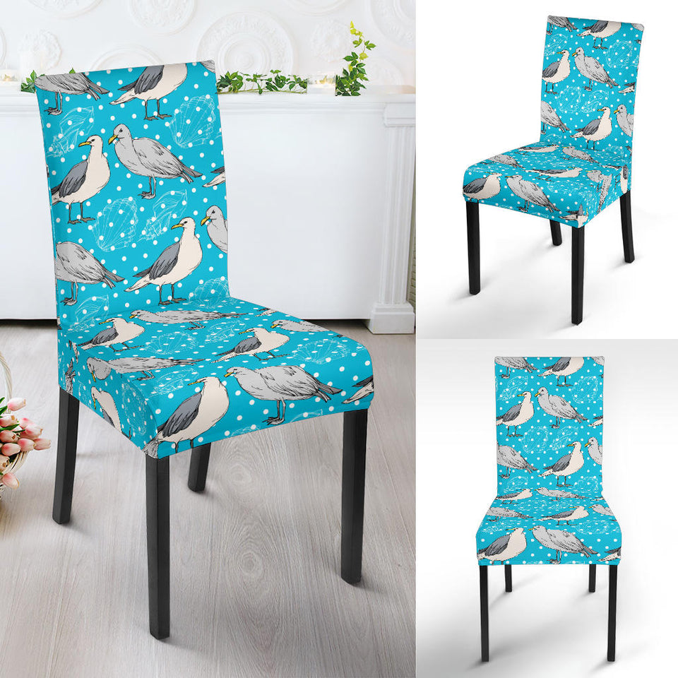 Seagull Pattern Print Design 02 Dining Chair Slipcover