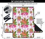 Flamingo Pink Hibiscus Pattern Loveseat Couch Cover Protector