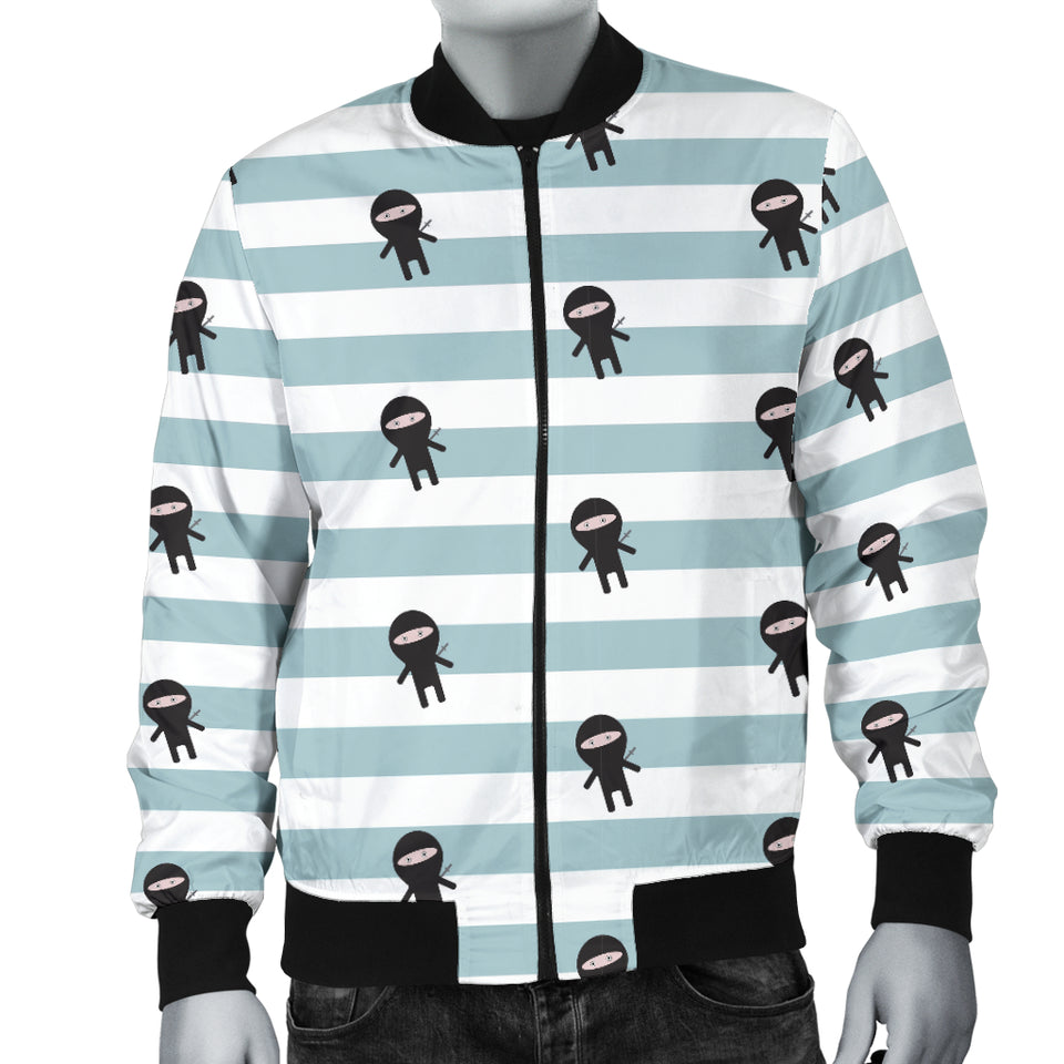 Ninja Pattern Stripe Background Men Bomber Jacket