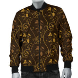 Gold Grape Pattern Men Bomber Jacket