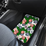 Casino Cards Suits Pattern Print Design 03 Front Car Mats