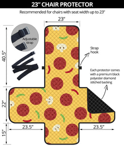 Pizza Salami Mushroom Texture Pattern Chair Cover Protector