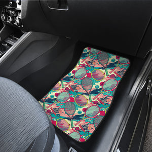 Tennis Pattern Print Design 01 Front and Back Car Mats